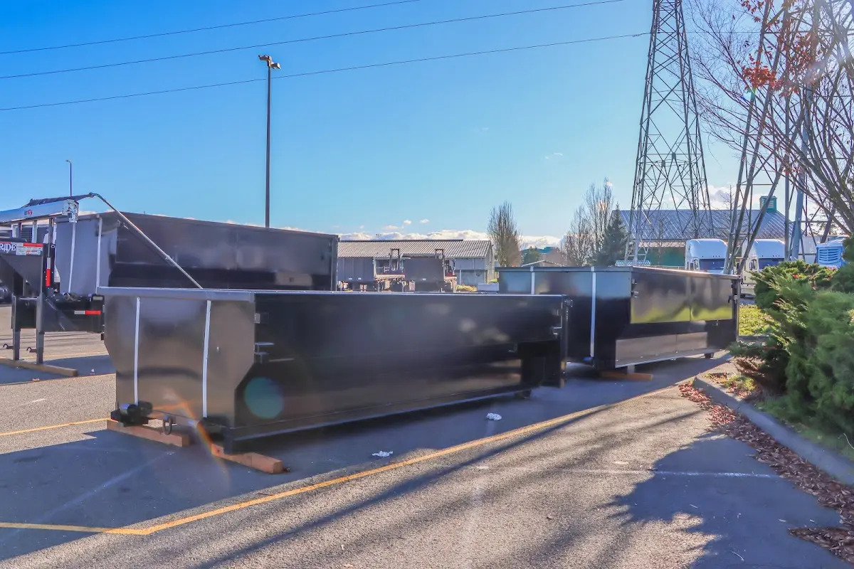 Roll-off dumpster ready for waste disposal at job site for Roofing Dumpster Rental in Happy Valley